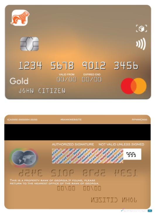 Download Georgia Bank of Georgia gold mastercard Photoshop template